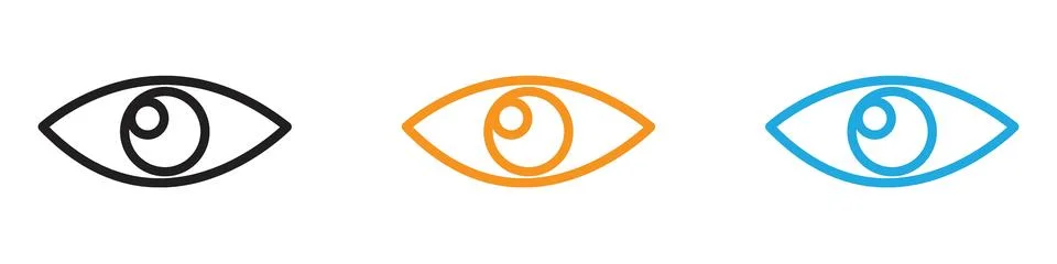 Eye icon vector logo set collection for web app ui Illustrazione stock