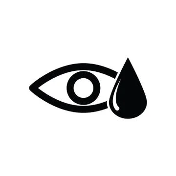 Eye icon with water drop Stock Illustration