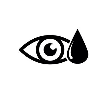 Eye icon with water drop Stock Illustration