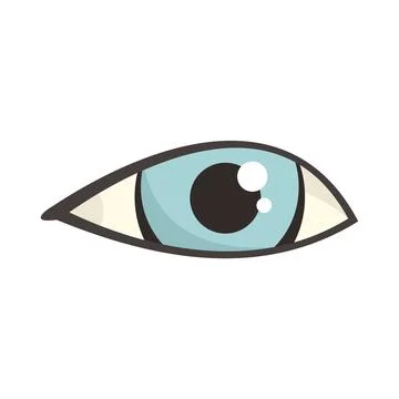 Eye idea icon flat vector. View look Stock Illustration