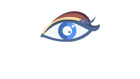 An eye illustrated with scissors, alongside a separate pair of scissors, re.. Vídeos de archivo 332343394