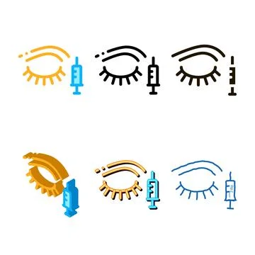 Eye injection looks icon vector outline Stock Illustration