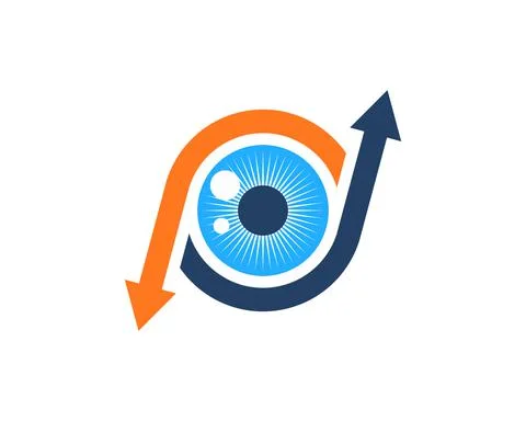 Eye inside the upside down arrow Illustrazione stock