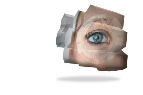 Eye interface on abstract screen 库存插图