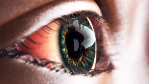 Eye iris macro moving inside. 4k animation Stock Footage 76018163