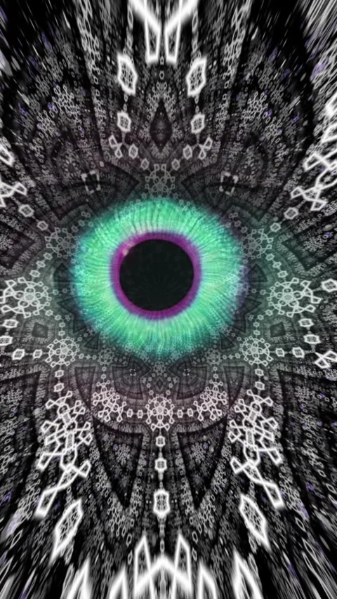 Eye Iris Ripple staring inside kaleidoscope hypnotic motion background vert.. Stock Footage 304003426