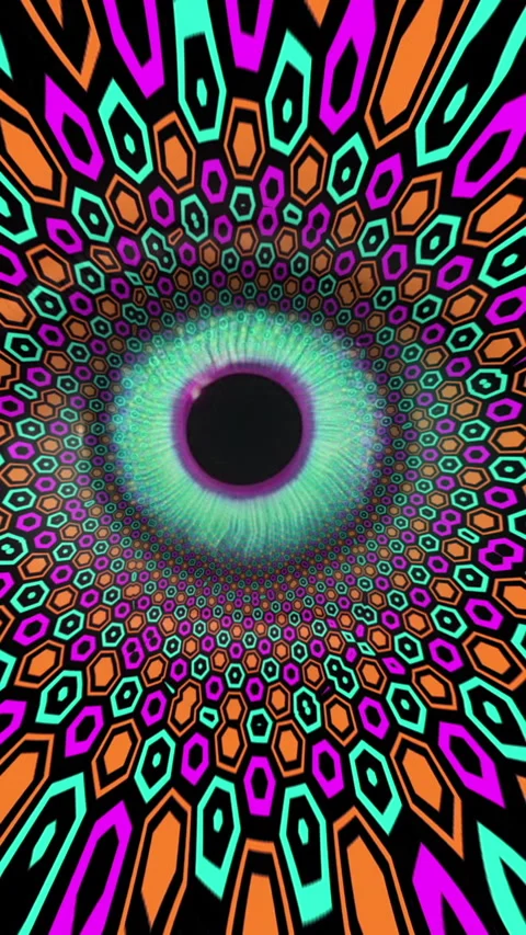 Eye Iris Ripple staring inside kaleidoscope hypnotic motion background vert.. Stock Footage 304921287