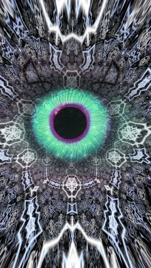 Eye Iris Ripple staring inside kaleidoscope hypnotic motion background vert.. Stock Footage 306549444