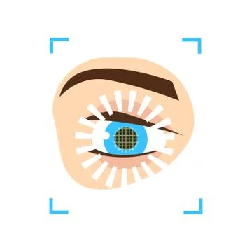 Eye iris scan security system of modern new devices Stock Illustration