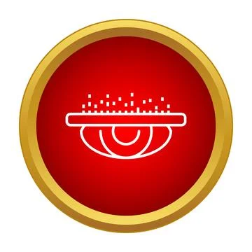 Eye iris scanning recognition biometric identification technology icon Stock Illustration