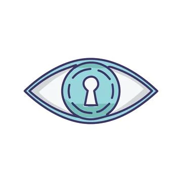 Eye keyhole security. Eye with keyhole, representing privacy and security. .. Stock Illustration
