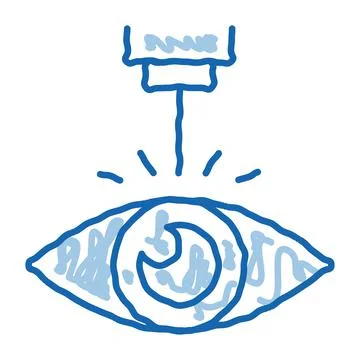 Eye Laser Correction Device doodle icon hand drawn illustration Stock Illustration