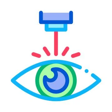 Eye Laser Correction Device Icon Thin Line Vector Illustrazione stock