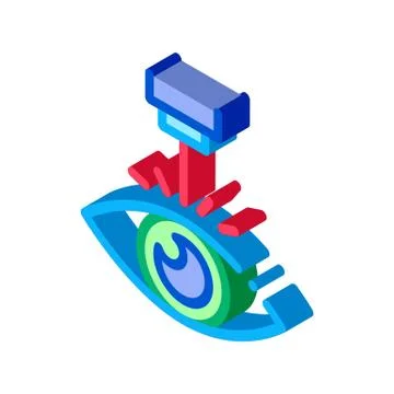 Eye Laser Correction Device isometric icon vector illustration Illustrazione stock