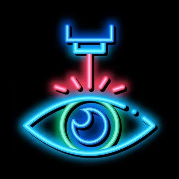 Eye Laser Correction Device neon glow icon illustration Stock Illustration
