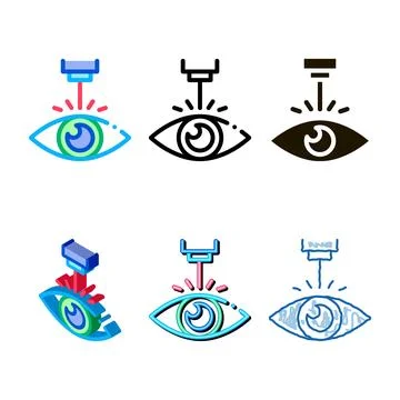 Eye laser multistyle correction device icon thin line vector Stock Illustration