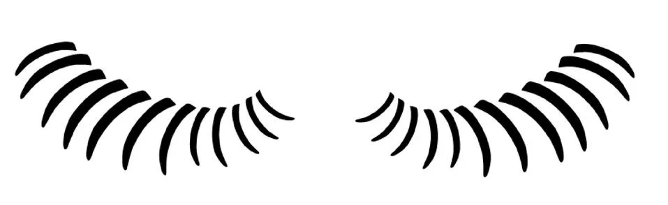 Eye Lashes Looking Down Stock Illustration