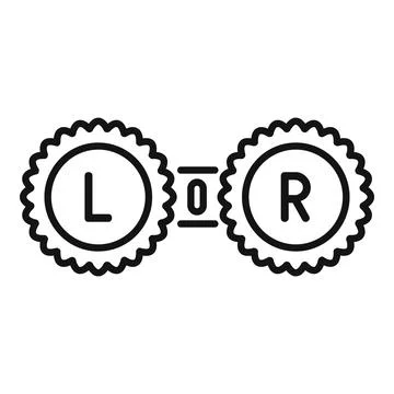 Eye lens container showing left and right side with icon イラスト素材
