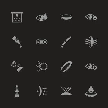 Eye Lens - Flat Vector Icons Illustrazione stock