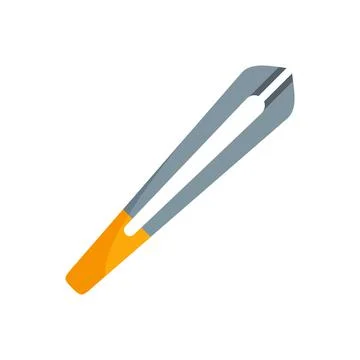 Eye lens forceps icon flat isolated vector Stock Illustration