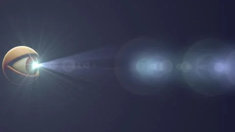 Eye with light beam shine rays background illustration New quality universal Illustrazione stock