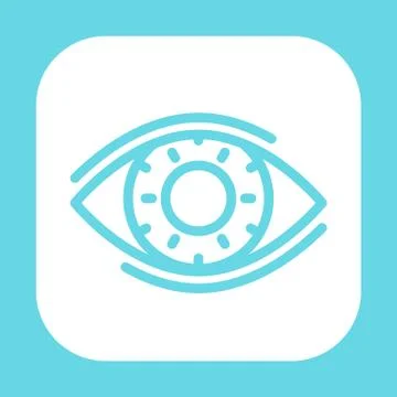 Eye line icon, vector pictogram on white, ophthalmology, optics logo element Stock Illustration