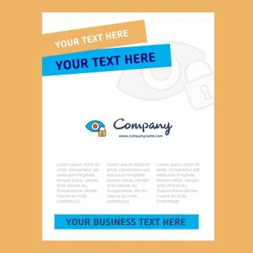 Eye locked Title Page Design for Company profile ,annual report, presentation Illustrazione stock