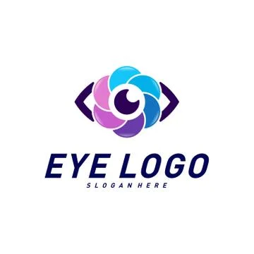 Eye Logo design concept vector template. Colorful media icon. Vision Logotype Stock Illustration