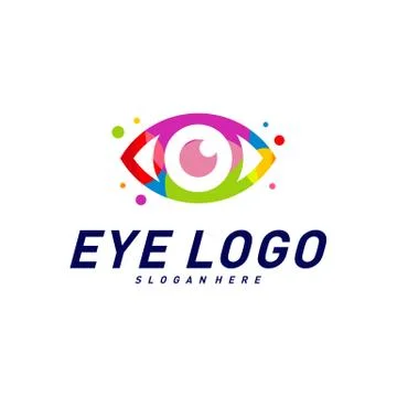 Eye Logo design concept vector template. Colorful media icon. Vision Logotype Stock Illustration