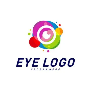 Eye Logo design concept vector template. Colorful media icon. Vision Logotype Stock Illustration