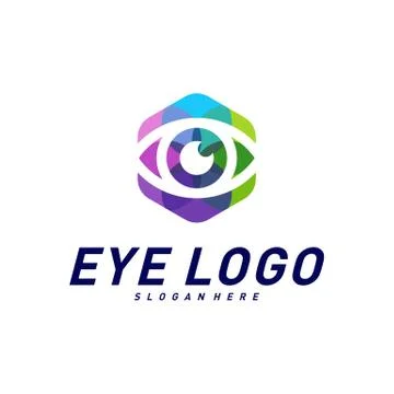 Eye Logo design concept vector template. Colorful media icon. Vision Logotype Stock Illustration