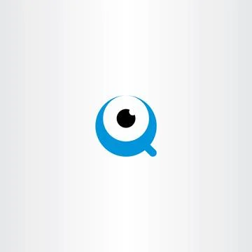 Eye logo letter q vector icon symbol Stock Illustration