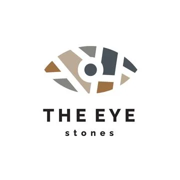 Eye logo vector icon illustration with brick combination Stock Illustration