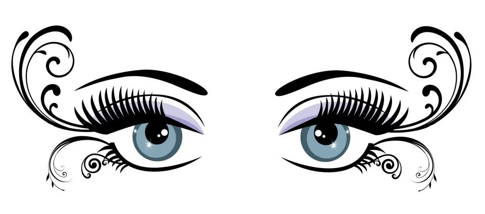Eye With Long Lashes Stock Illustration