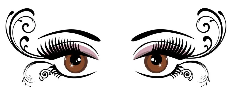 Eye With Long Lashes Stock Illustration