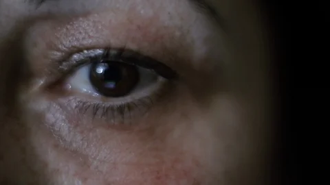 Eye Looking at a Computer Screen Stock Footage 128779503