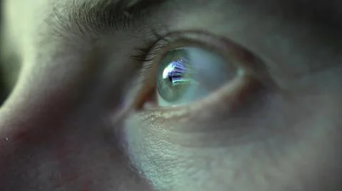 Eye Looking at Computer Screen Programming Hacker Code Reflecting in Eyeball Photos