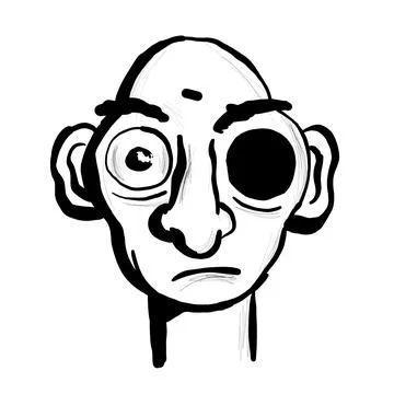 Eye loss - man has empty black hole instead of missing eye. Vision impairment イラスト素材
