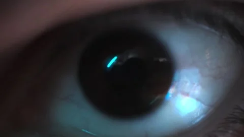 EYE MACRO SOCIAL MEDIA SCROLL REFLECTION Stock Footage 305499292