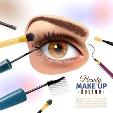 Eye Makeup Blurred Background Poster Stock Illustration