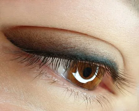 Eye with makeup close up made Foto stock