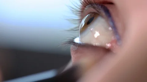 Eye makeup, contour shadow contour close up Stock Footage 99579479