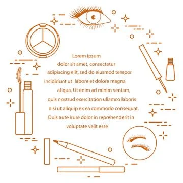 Eye makeup. Decorative cosmetics. Stock Illustration