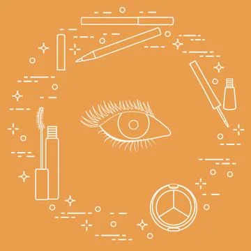 Eye makeup. Decorative cosmetics. Stock Illustration