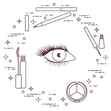 Eye makeup. Decorative cosmetics. Stock-Illustration