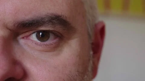 Eye of a Man Opening, Expressing Confidence Stock Footage 287135933