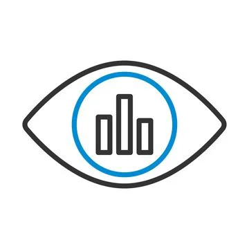 Eye With Market Chart Inside Pupil Icon Stock Illustration