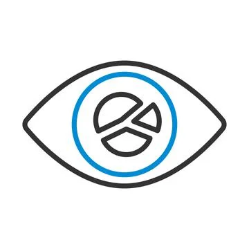 Eye With Market Chart Inside Pupil Icon Stock Illustration