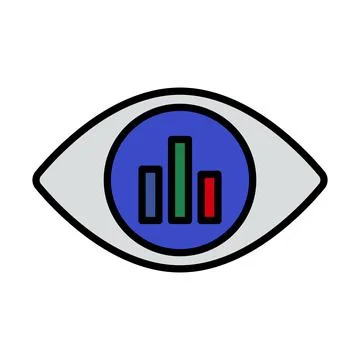 Eye With Market Chart Inside Pupil Icon Stock Illustration