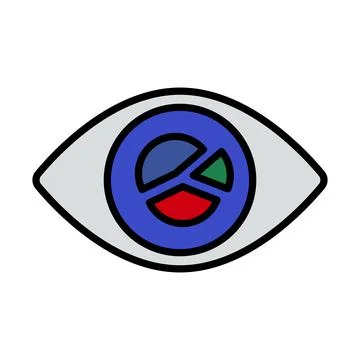 Eye With Market Chart Inside Pupil Icon Stock Illustration